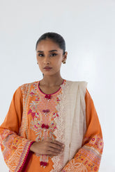 Stitched Orange Embroidered Shirt + Culotte